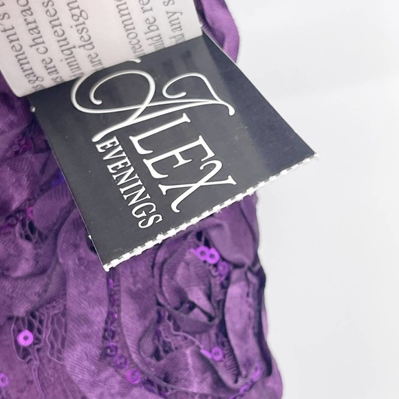 Alex Evenings Embellished Lace A-Line Evening Gown in Eggplant Size 16 NWT - Picture 8 of 9